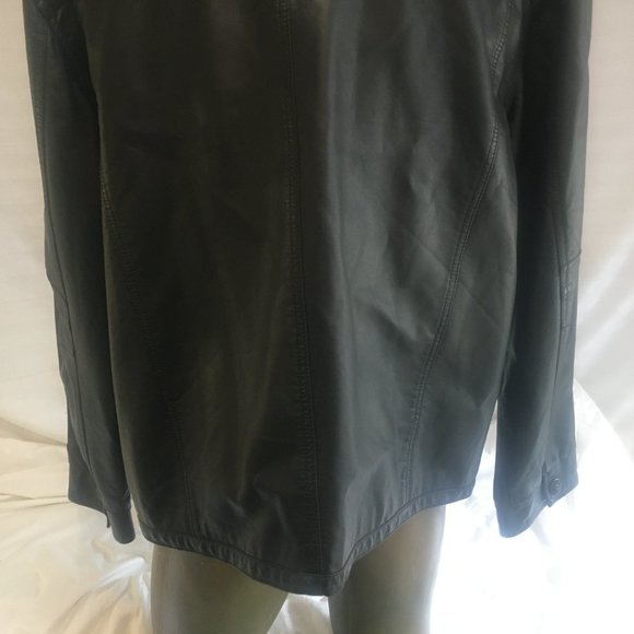 Levi's Mens Faux Leather Jacket Coat Black Bomber Trucker Biker Size XL 13862B - Picture 9 of 13